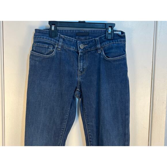 Prada Jeans Size 28 Low Size Dark Wash Straight Leg Preppy Minimalist - Picture 2 of 9